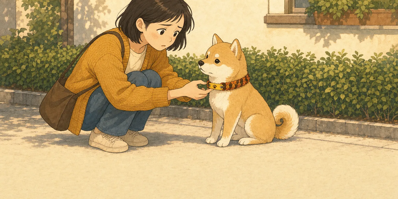 犬を見つけて困っている人
